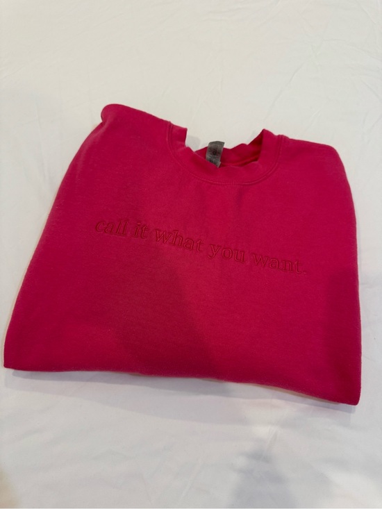 Sweaters - Bright Pink Embroidered Crewneck Sweater